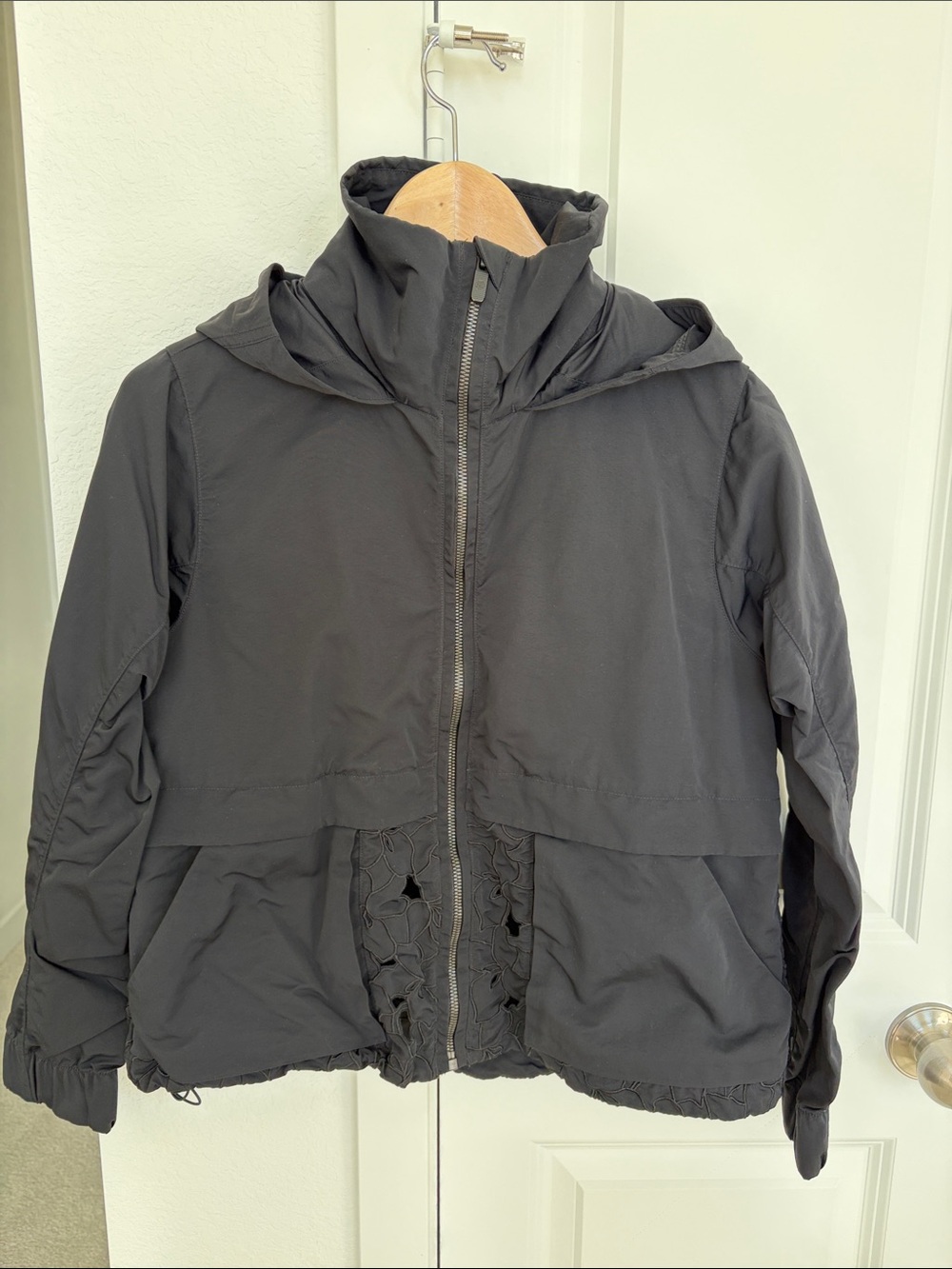 lululemon athletica Black Hooded Bomber Jacket